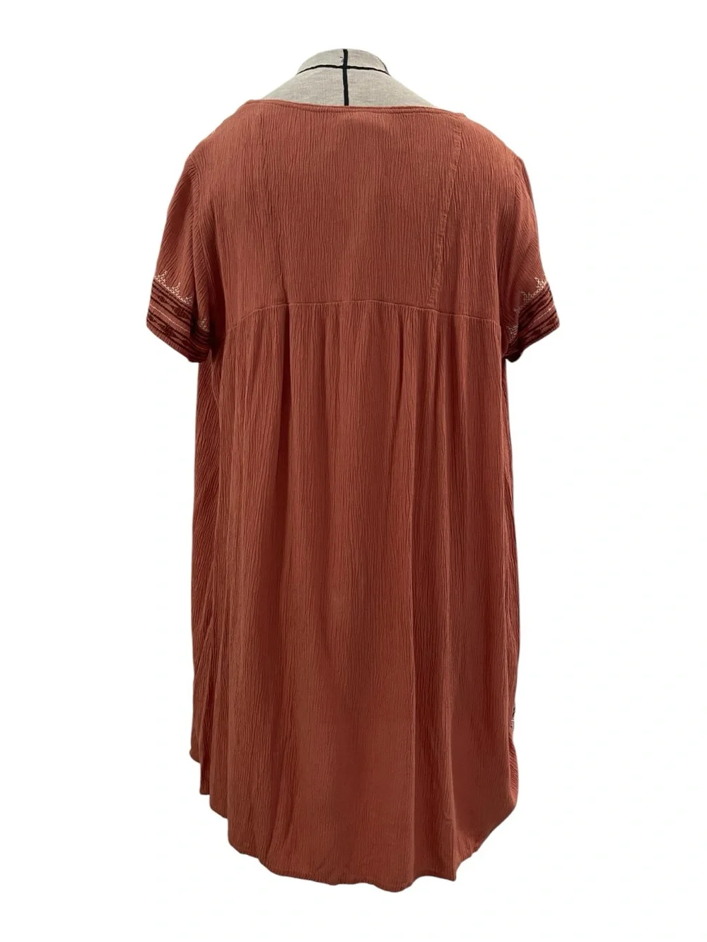 Knox Rose Rust Embroidered Square-Neck Boho Dress - Picture 3 of 4